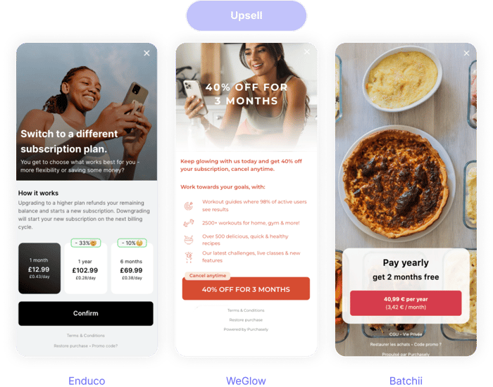 Promotional offers applicable scenario (Upsell)