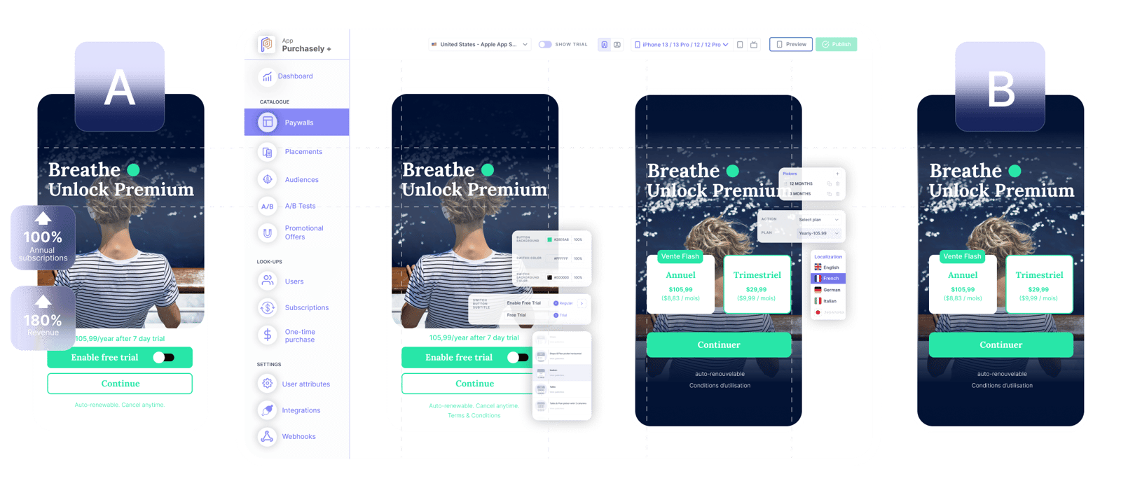 Purchasely homepage main visual - paywall builder illustration (2)