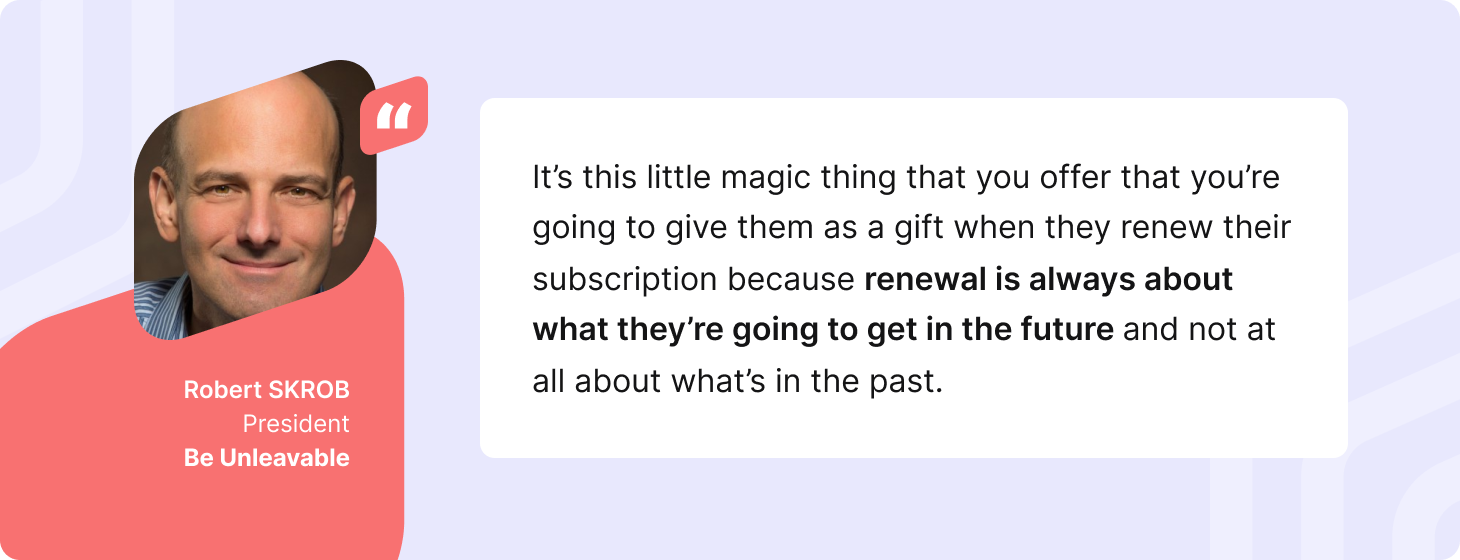 Robert SKROB on renewal and gift with purchase