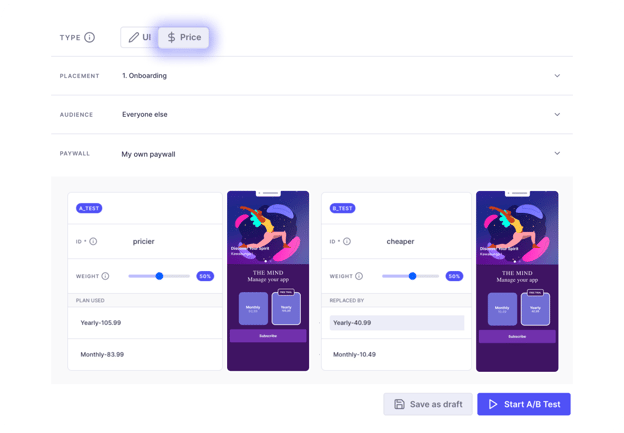 Price A/B Testing Powered by Purchasely