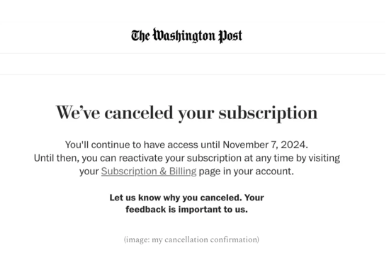 mobile app retention the washington post unsubscribe