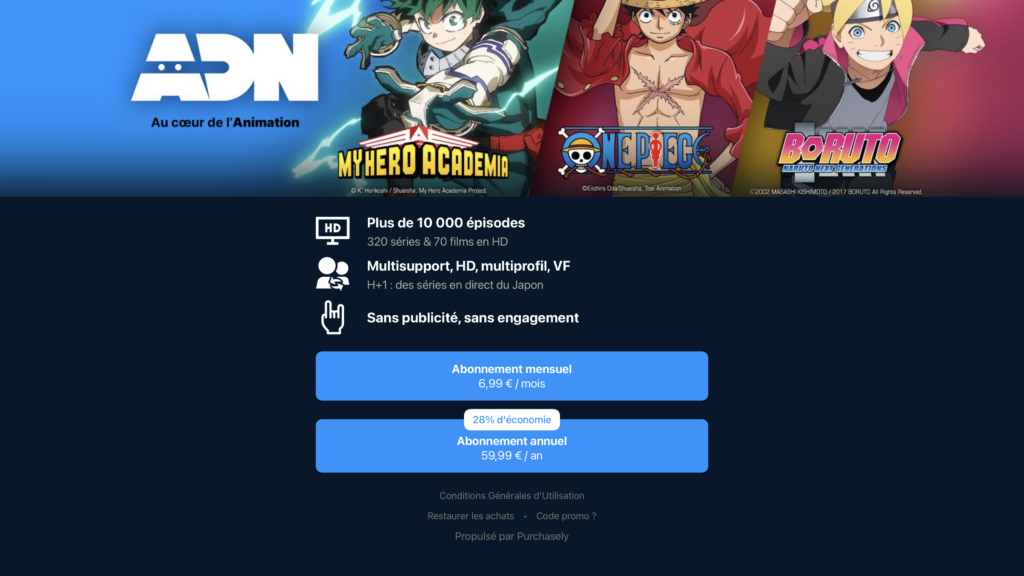 ANIME DIGITAL NETWORK: In-App Subscriptions with Purchasely